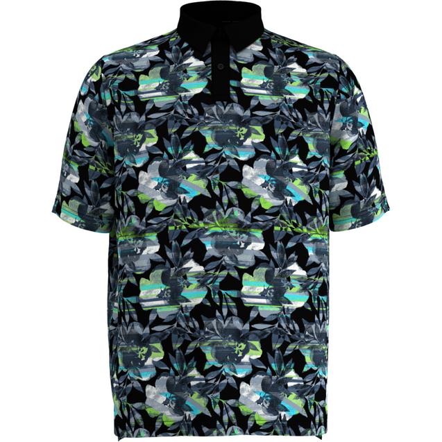 Men's Structured Floral Printed Short Sleeve Polo
