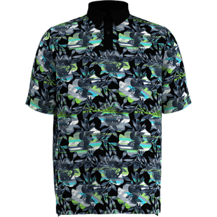 Men's Structured Floral Printed Short Sleeve Polo