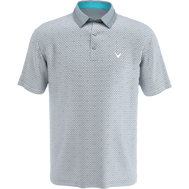 Men's All Over Chevron Grid Short Sleeve Polo