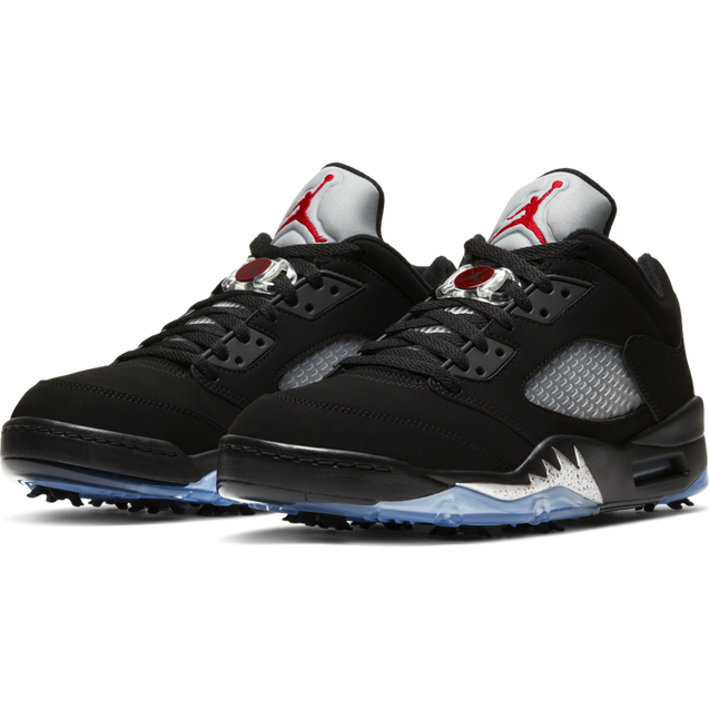 Air Jordan V Low Spiked Golf Shoe - Black/Metallic | NIKE | Golf 