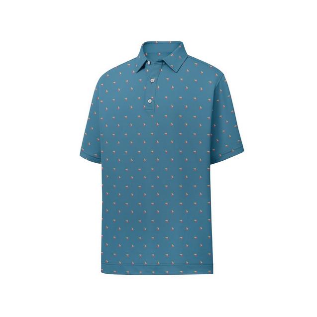 Men's Lisle Cocktail Print Short Sleeve Polo