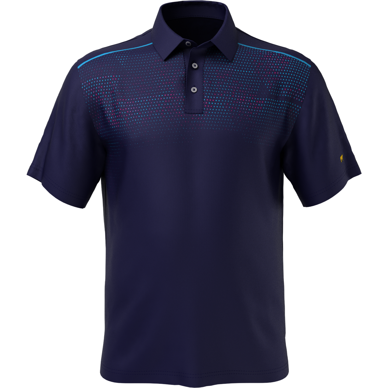 Men's Assymetrical Chest Print Short Sleeve Polo