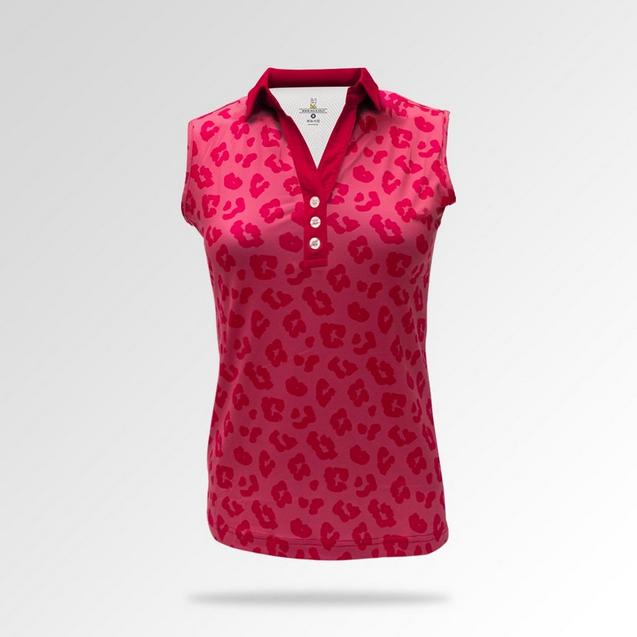 Women's Pink Panther Printed Sleeveless Polo