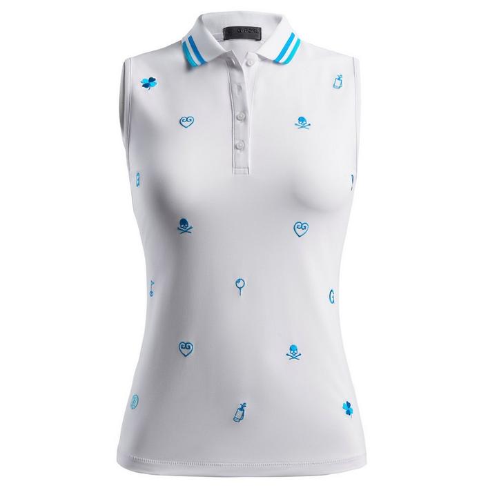 Women's Embroidered Sleeveless Polo