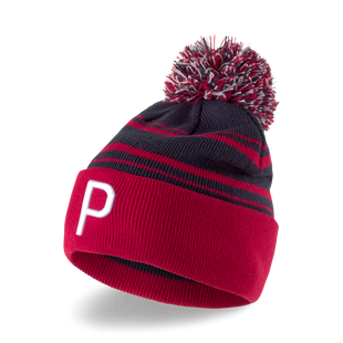 Men's P Removable Pom Beanie