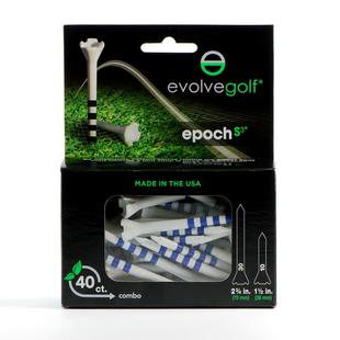 EPOCH White/Blue Combo Pack (30 Count 2 3/4 Inch) & (10 Count 1 1/2 Inch) Tees
