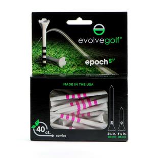EPOCH White/Pink Combo Pack (30 Count 3 1/4 Inch) & (10 Count 1 1/2 Inch) Tees