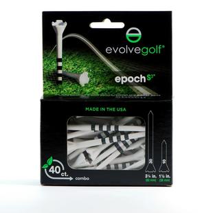 EPOCH White/Black Combo Pack (30 Count 3 1/4 Inch) & (10 Count 1 1/2 Inch) Tees