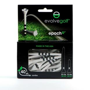 EPOCH White/Black Combo Pack (30 Count 3 1/4 Inch) & (10 Count 1 1/2 Inch) Tees