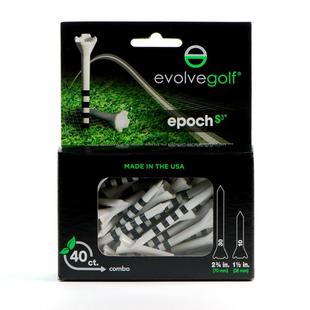 EPOCH White/Black Combo Pack (30 Count 2 3/4 Inch) & (10 Count 1 1/2 Inch) Tees