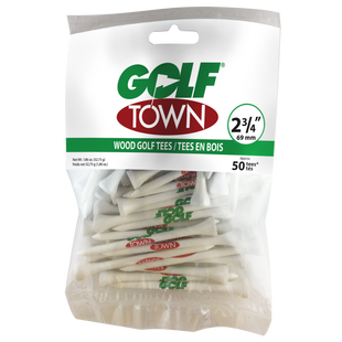 Tés en bois de 2,75 po avec logo Golf Town (Paquet de 50)