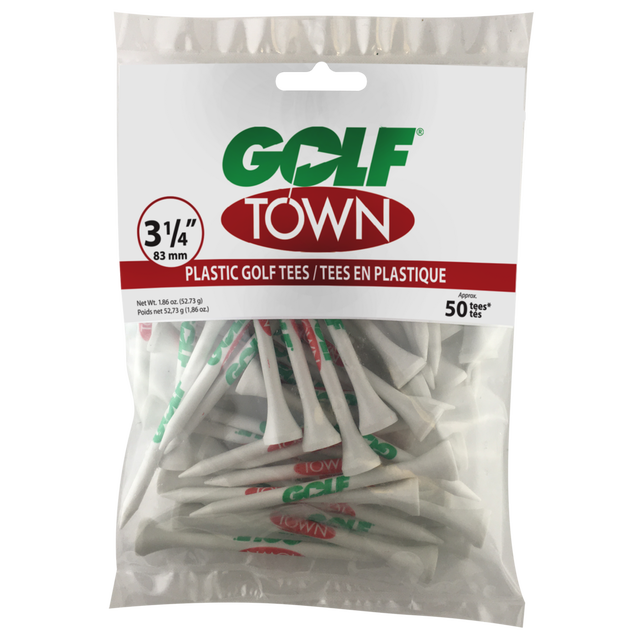 Golf Town Logo 3 1/4 Inch Plastic Tees (50 Count) PRIDE SPORTS