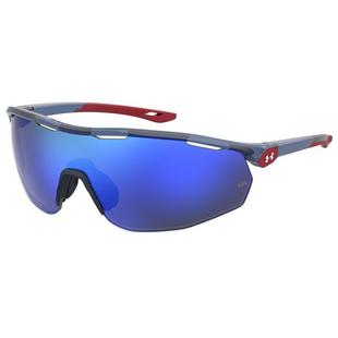 Lunettes de soleil Baseball Tuned Blue Mirror - Bleu mat transparent