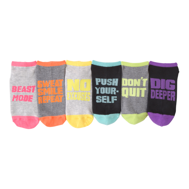 Women's Get Motivated Low Cut Sock-6 Pack K-BELL