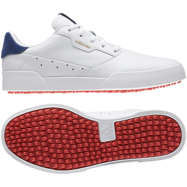 Men s Adicross Retro Spikeless Golf Shoe White Navy ADIDAS Golf Shoes Men s Golf Town Limited