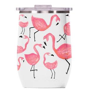 Vino 12oz Lifestyle Tumbler - Pearl Flamingos