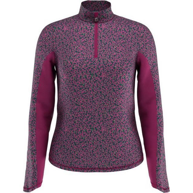 Women's Swing Tech Mini Floral Print Sun Protection 1/4 Zip Long Sleeve Top