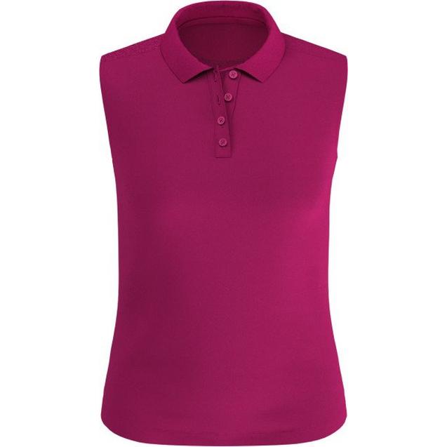 Polo uni en tricot sans manches pour femmes