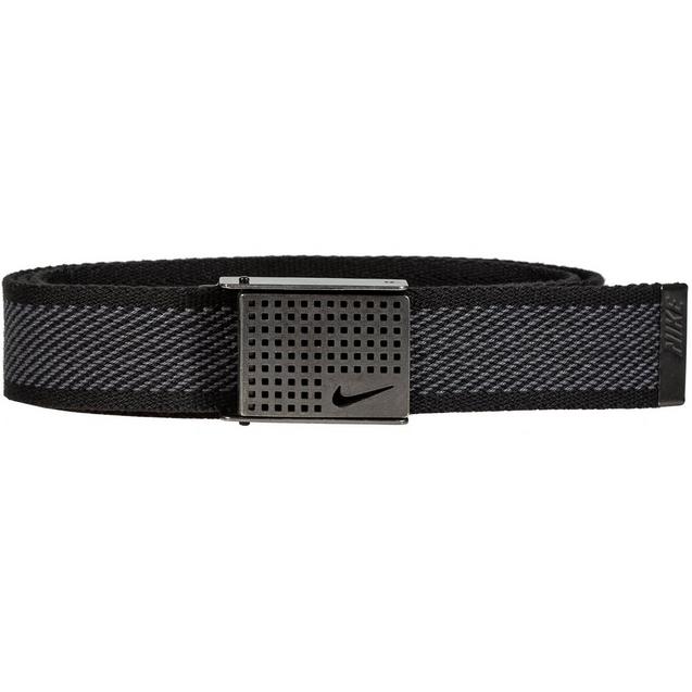 Men's Diagonal Web Belt with Cutout Buckle