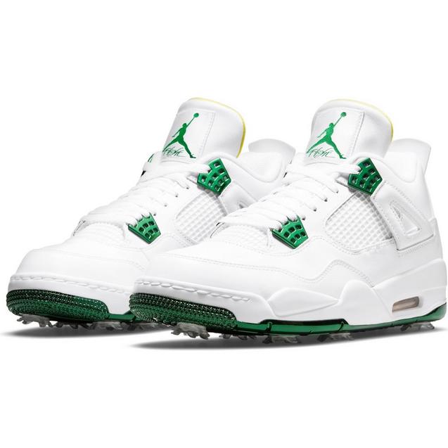 Nike Air Jordan 4 G NRG Spiked Golf Shoe -White/Yellow/Green