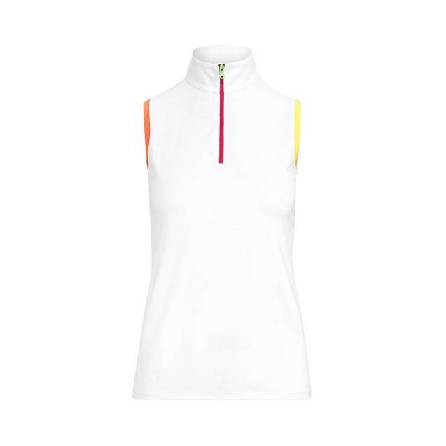 Women's Tri Colour 1/4 Zip Sleeveless Polo