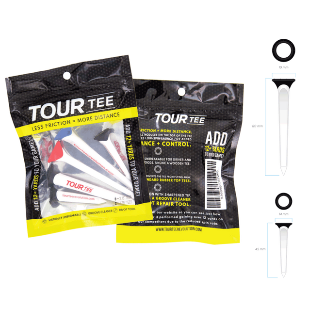 TourTee 3.15 & 1.75 Inch Golf Tee Combo - 5 Pack