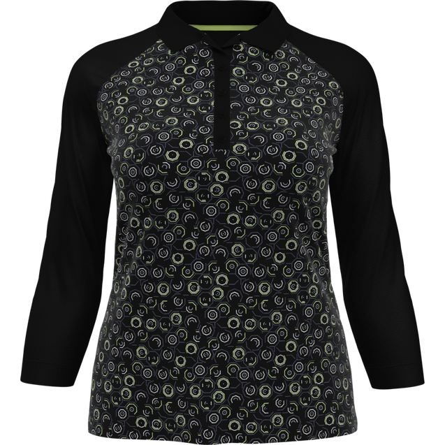 Women's Abstract Print 3/4 Sleeve Polo PGA TOUR