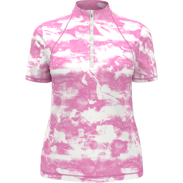 Women's Tie Dye Print Short Sleeve Polo