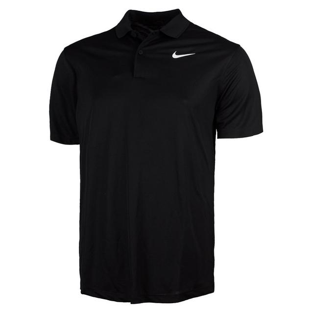 Nike Dri FIT Victory Solid Black White M Golf Polo