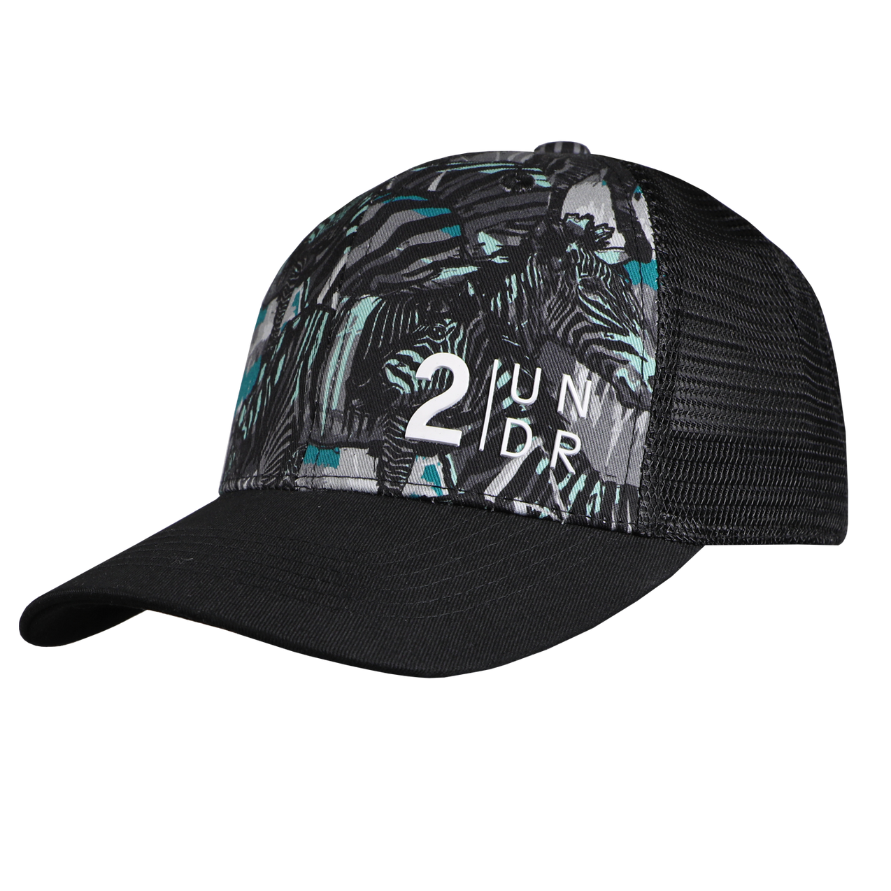 Men's Mesh Print Snapback Cap - Zebras