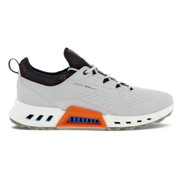 Men's Biom C4 Spikeless Golf Shoe- Grey/Orange | ECCO | Golf Shoes 