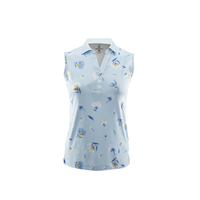 Women's Seed Planter Print Sleeveless Polo