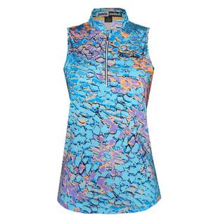 Women's Kiku Printed Sleeveless Polo