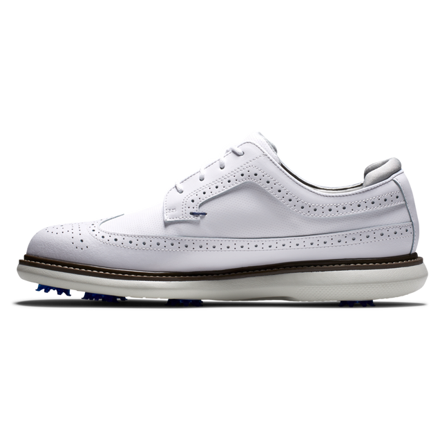 Men's Traditions Wing Tip Spiked Golf Shoe - White | FOOTJOY