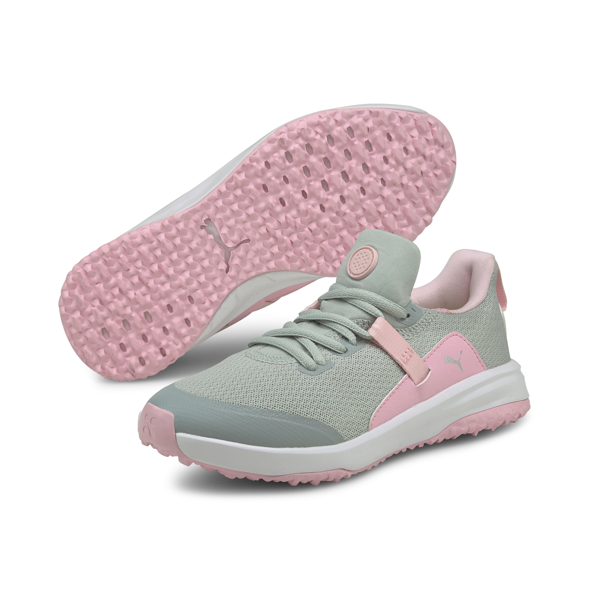 Junior Girls' Fusion EVO Spikeless Golf Shoe - Grey/Pink
