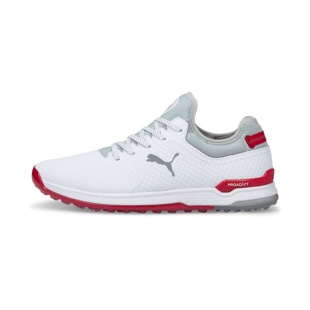 Chaussures PROADAPT Alphacat sans crampons pour hommes - Blanc/Rouge PUMA