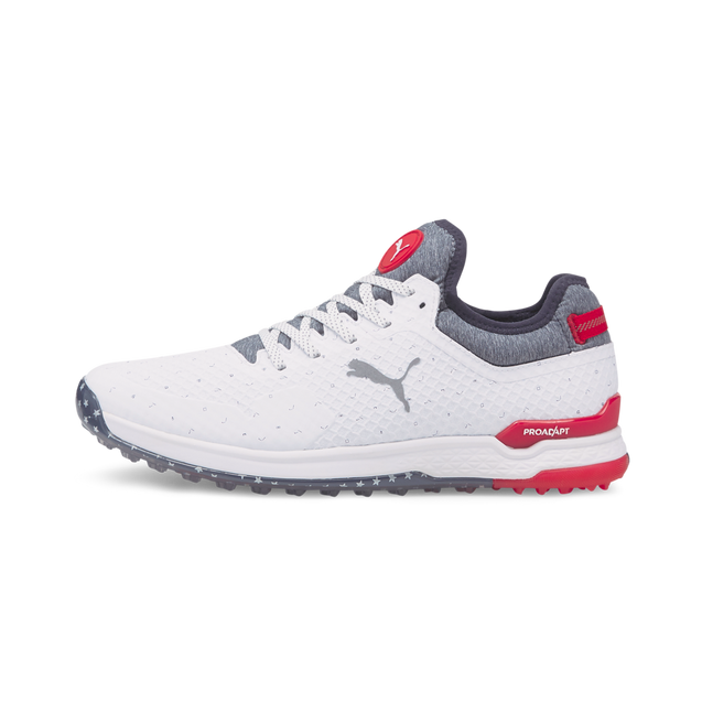 Limited Edition - Men's PROADAPT Alphacat Love Golf/H8 Spikeless Golf Shoe- White/Grey/Red