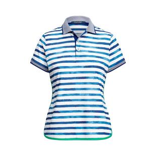 Women's Stripe Shirt Tail Short Sleeve Polo