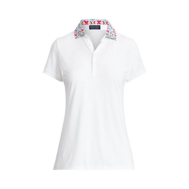 Women's Printed Collar Short Sleeve Polo