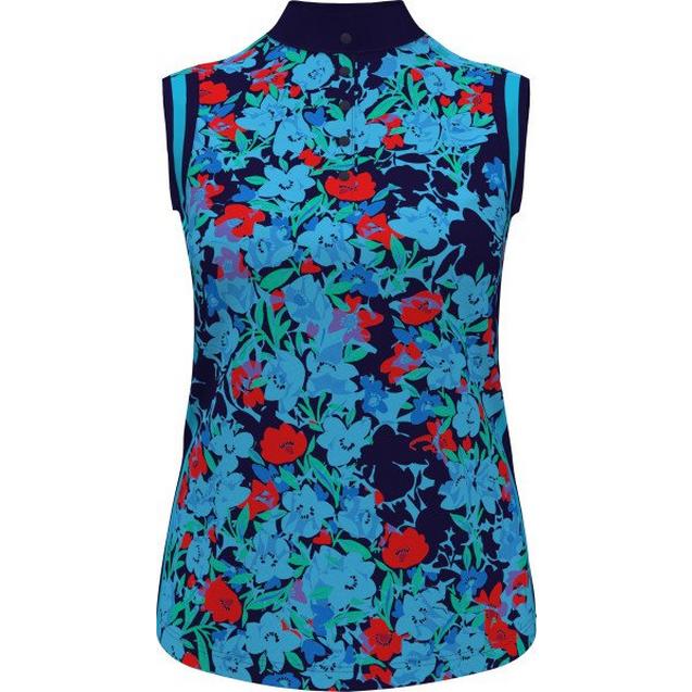 Polo à imprimé floral sans manches pour femmes