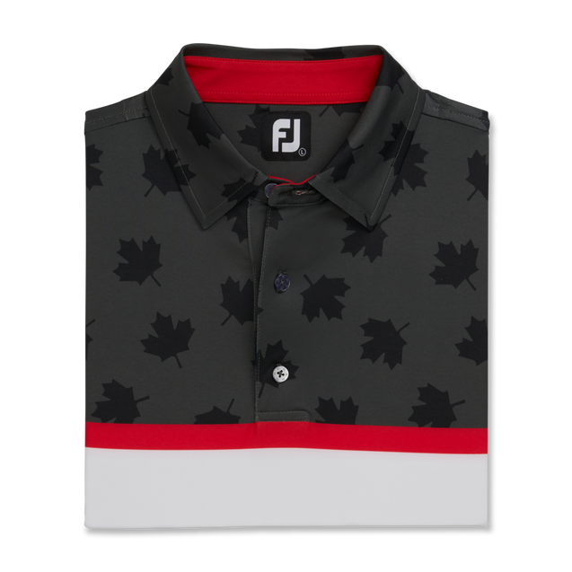 Men's Engineered Tonal Leaf Short Sleeve Polo