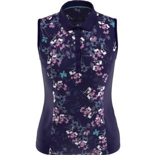 Women's Butterfly Floral Printed Sleeveless Polo