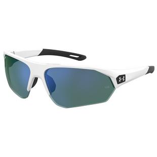 Playmaker Shiny White/TUNED Blue-Green Golf Mirror Sunglasses