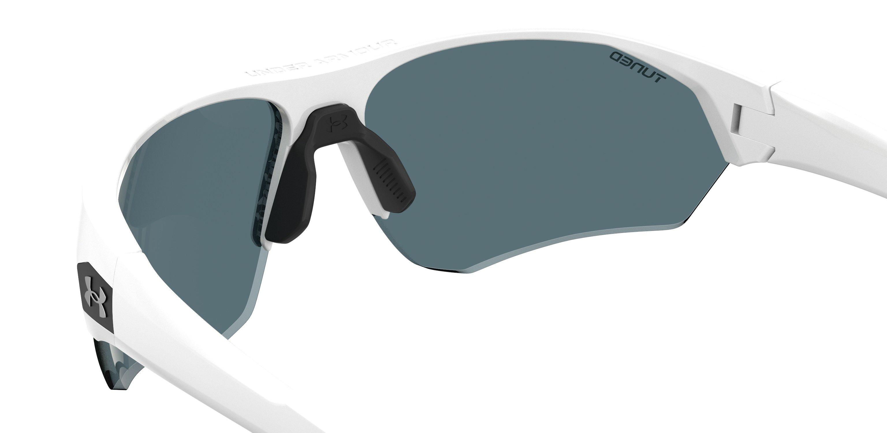 Playmaker Shiny White/TUNED Blue-Green Golf Mirror Sunglasses