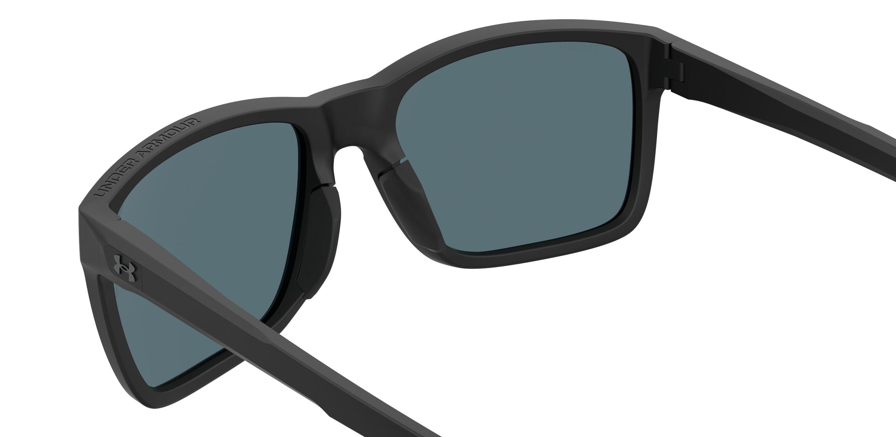 Unisex Hustle Shiny Black/TUNED Golf Blue-Green Mirror Sunglasses
