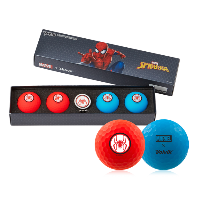 Marvel Vivid 2.0 4 Pack Gift Set Golf Balls - Spiderman Edition VOLVIK