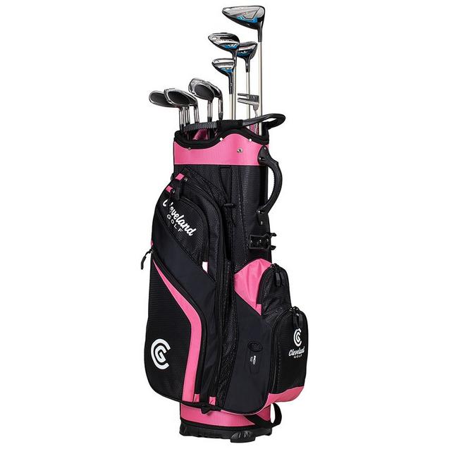 Ensemble complet Launcher XL avec sac noir/rose pour femmes, 11 pièces CLEVELAND
