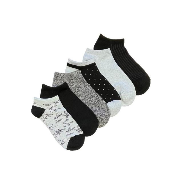 Women's Drop Body Floral No Show Sock - 6 Pack K-BELL