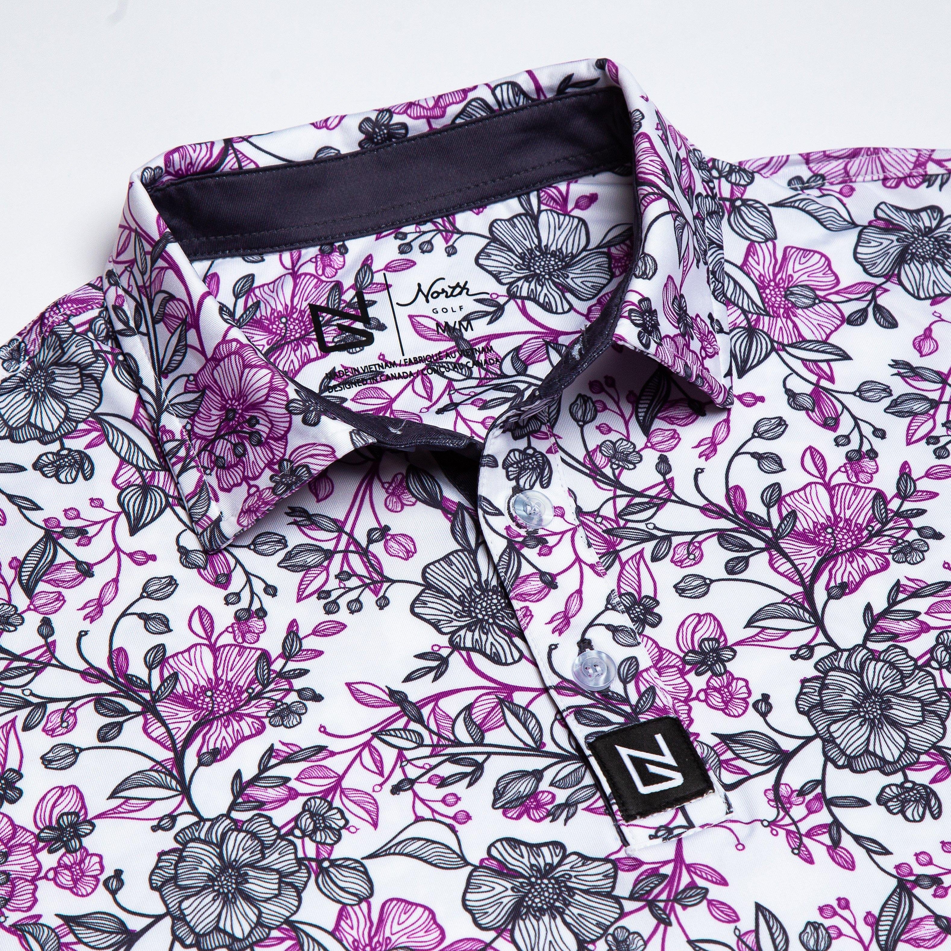 Men's Purple Vine Short Sleeve Polo