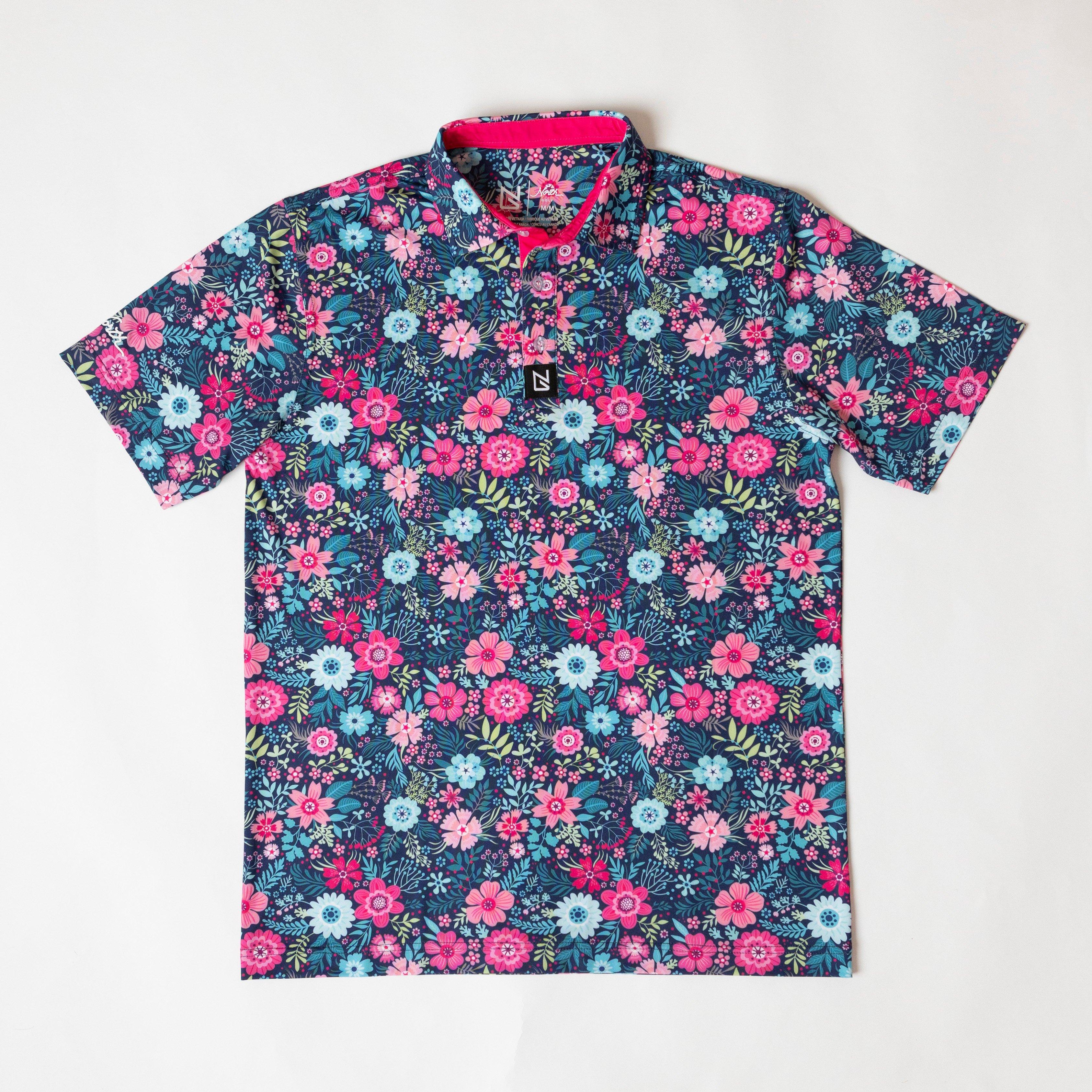 Men's Pink Blossom Short Sleeve Polo